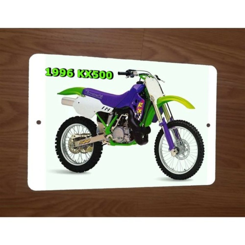 1996 Kawasaki KX500 Motocross Motorcycle Dirt‎ Bike Photo 8x12 Metal Wall Sign
